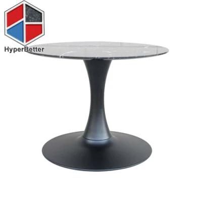 Artificial Marble Table Top 80cm with Black Tulip Base Center Table