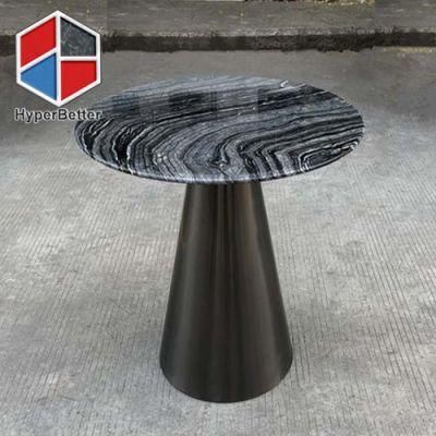 Antique Bamboo Marble End Table Black Marble Side Table