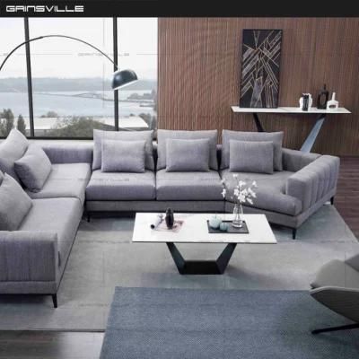 Guangdong Factory Living Room Sectional Corner Fabric Leather Sofa Furniture for Home Furniture