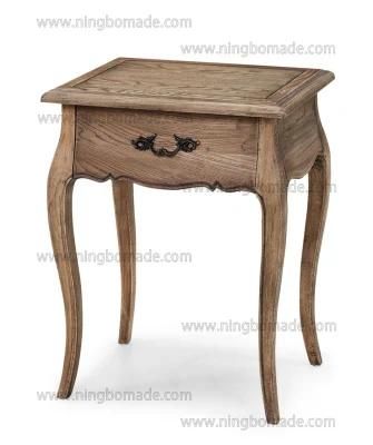 Antique French Vintage Furniture Nature Ash Single Drawer Bedside Lamp Table