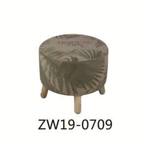 Antique Linen Printing Round Stool