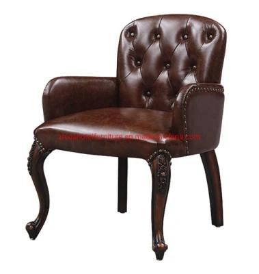 American Style Luxury Leather Living Room Home Hotel Lobby Chair