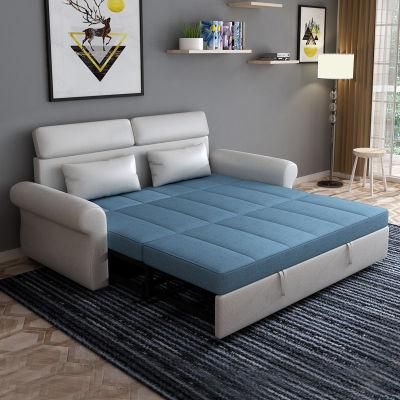 Hotel Guest Room Home Fashion Folding Sofa Bed with Stool Pull Sofa Bed