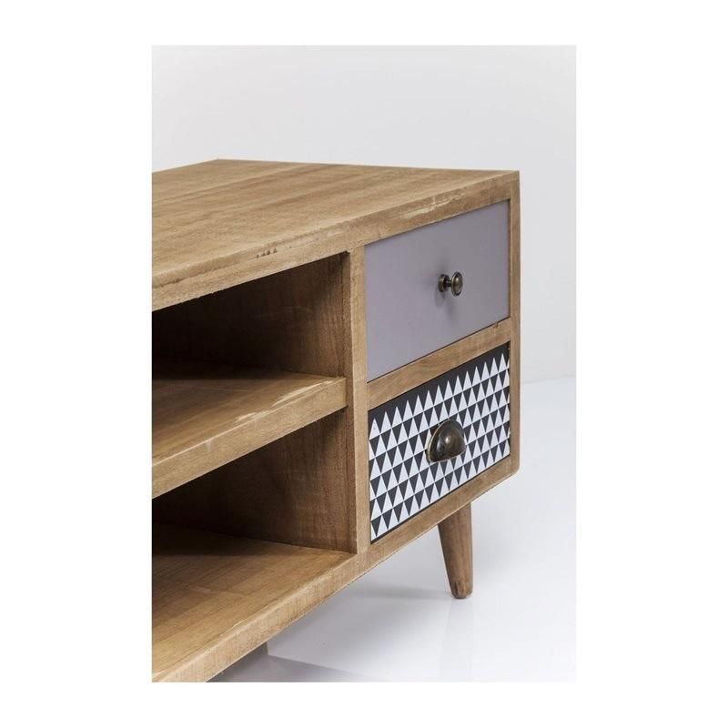 Patterns Spliced Together New Style Wooden TV Stand with Round Legs