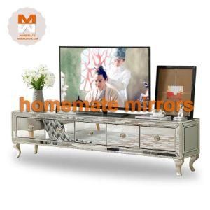 Wholesale Low Price Modern Venetian Bedroom Furniture Mirrored TV Stand.