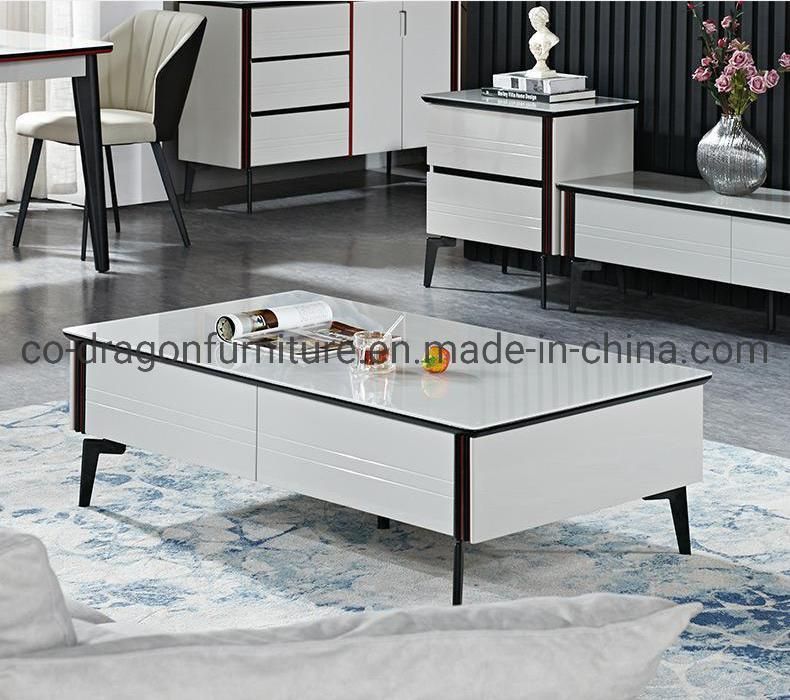 Modern Coffee Table with Glass Top for Living Room Furniture