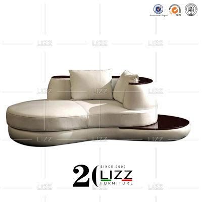 Unique Modern Style New Design Home Furniture Living Room White Genuine Leather Sofa Set
