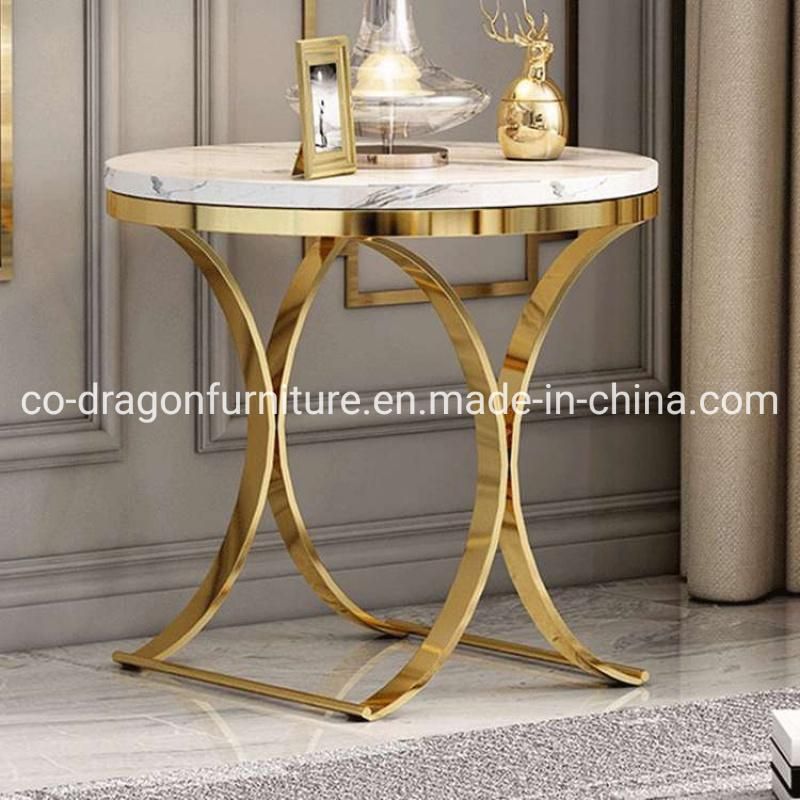 Fashion Minimalist Living Room Furniture Gold Stainless Steel Side Table