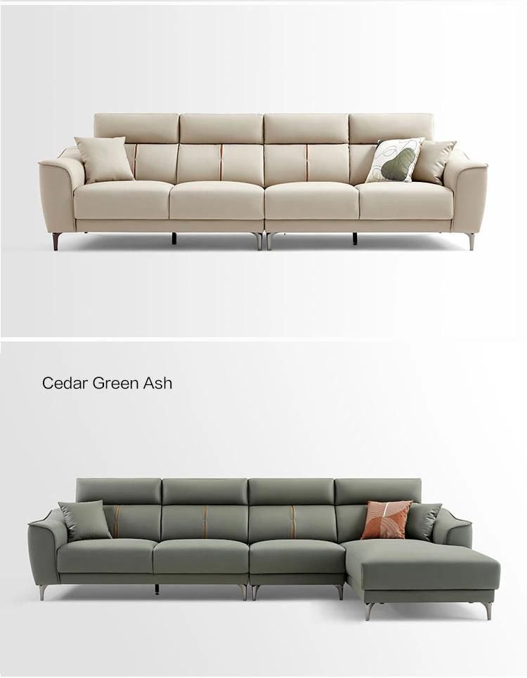Hot Wood Down Corner Sectional L Shape Furniture Genuine Leather Sofa S100