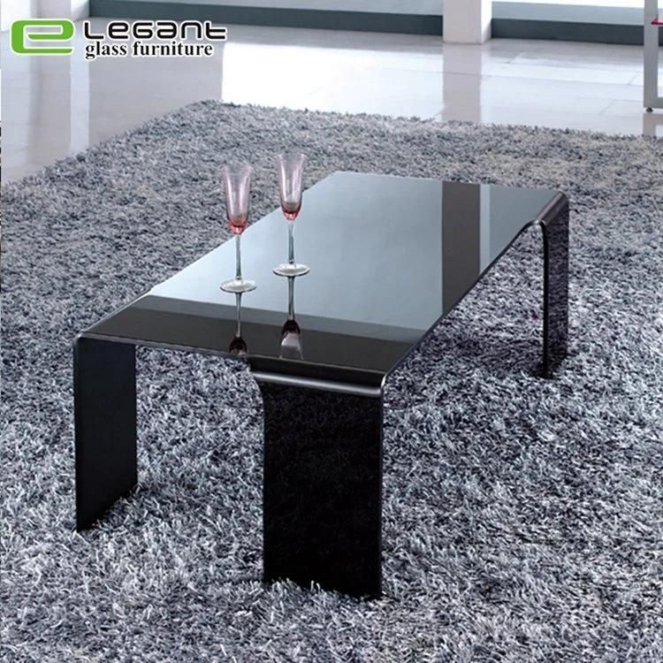 Modern Black Clear Glass Nest of Table Factory Price