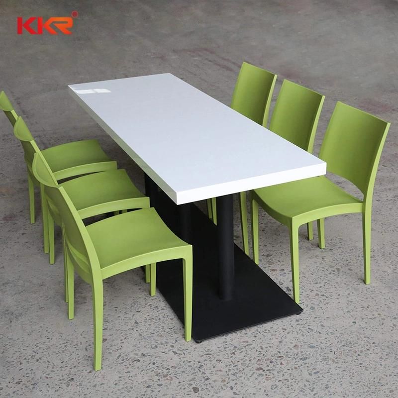 Luxury Long Six Persons Artificial Stone Restaurant Table