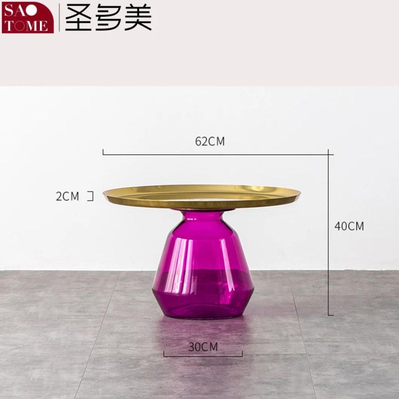 Modern Popular Living Room Furniture Hand Blown Glass High and Low Tea Table