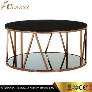 Fashion Round Rose Gold Finish Coffee Table