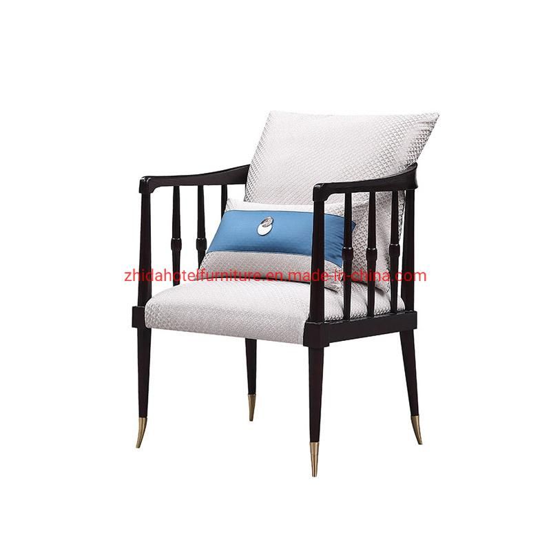Modern Armrest Wooden Living Room Furniture Hotel Lobby Chair