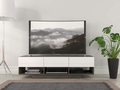 Grey and White 60-Inch Modern TV Stand for Living Room