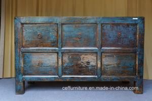 Chinese Bunk Wood Vintage Rustic Style Living Room Cabinet