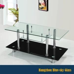 6mm Black Painted Tempered Glass for TV Stand