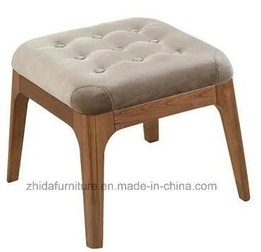 Modern Living Room Furniture Wooden Fabric Ottoman Stool