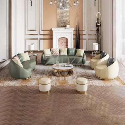 Dubai Modern Comfortable Living Room Furniture Leather / Velvet Sofa Set