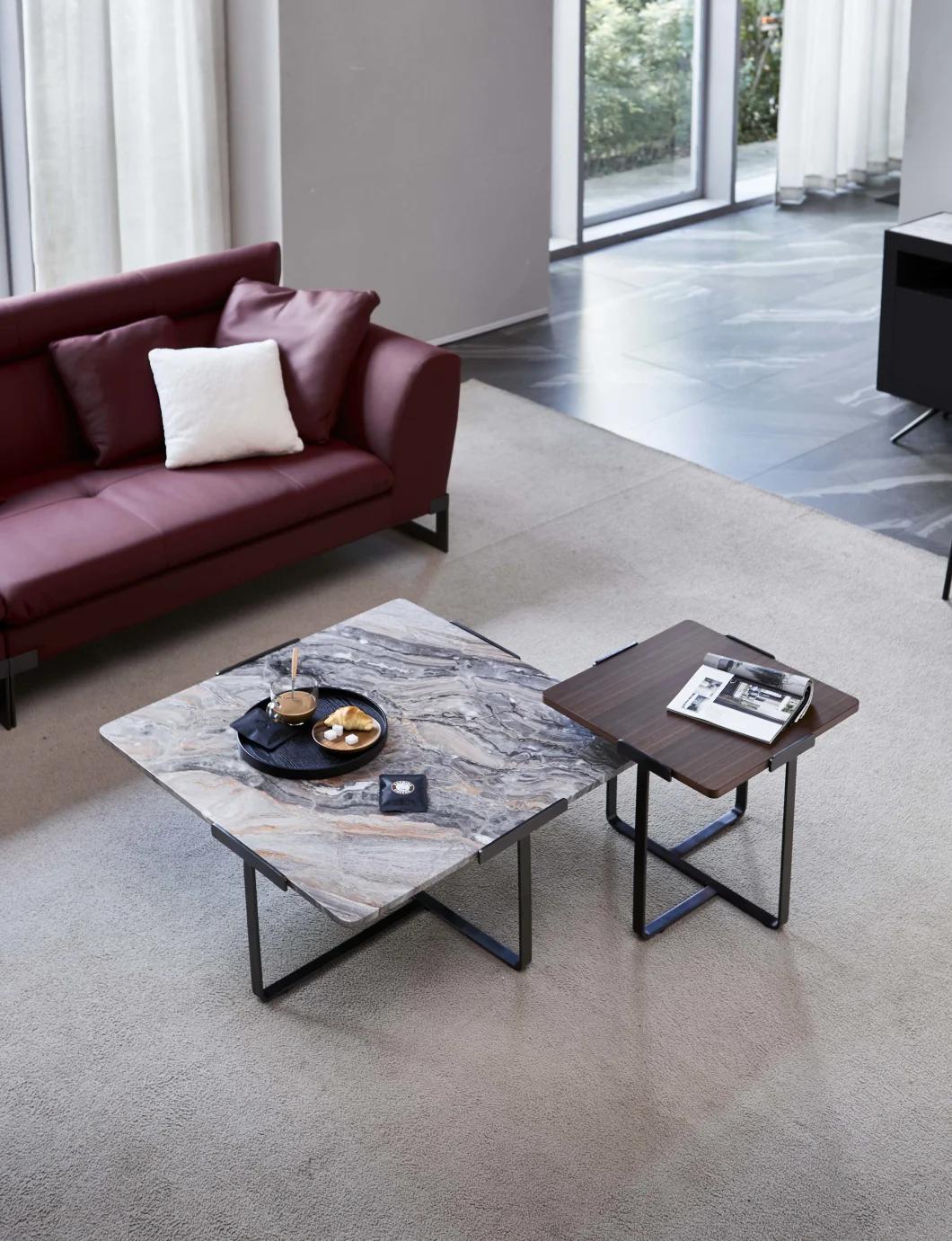 CT45A Natural Marble Top Coffee Table, Natural Marble Top Metal Base Coffee Table in Home and Commercial Custom