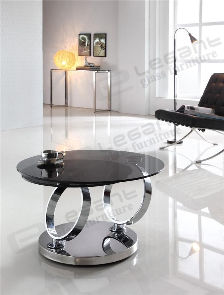 Exotic Double-Sided Rotatable Glass Coffee Table with Tempered Glass Top