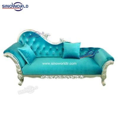 French Lounge Solid Wood Genuine Leather Chesterfield Throne Wedding Sofa