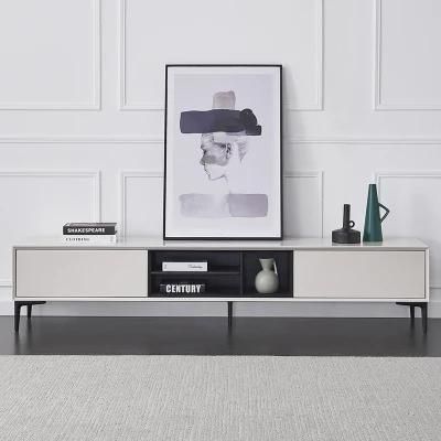 Modern Living Room Home Furniture Cabinet Metal Marble TV Stand