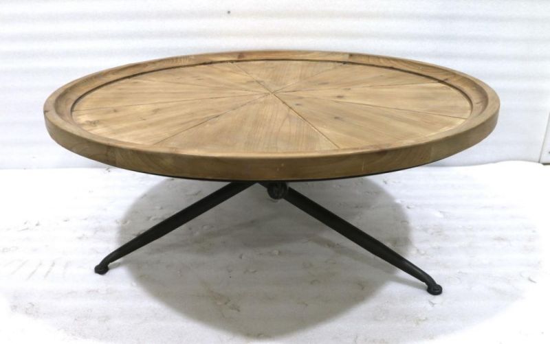 Wood & Metal & Glass Coffee Table with Unique Design