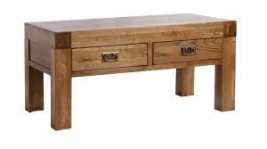 Solid Oak Wooden Coffee Trunk with 2 Drawers/Coffee Table