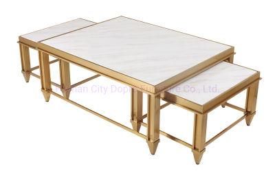 Chinese Style Antique Golden Scalable Coffee Table
