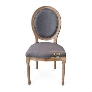 Wood Design Vintage Oak Frame Oval Back Armrest Restaurant Room Furniture Table and Wooden Dining Chair