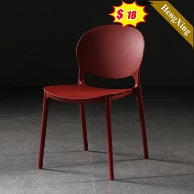 Luxury Modern Design Red Dining Room Restaurant Furniture Stackable Plastic Cafe Chairs