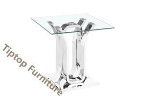 Living Room Coffee Table Top Glass Stainless Steel Luxury Coffee Table