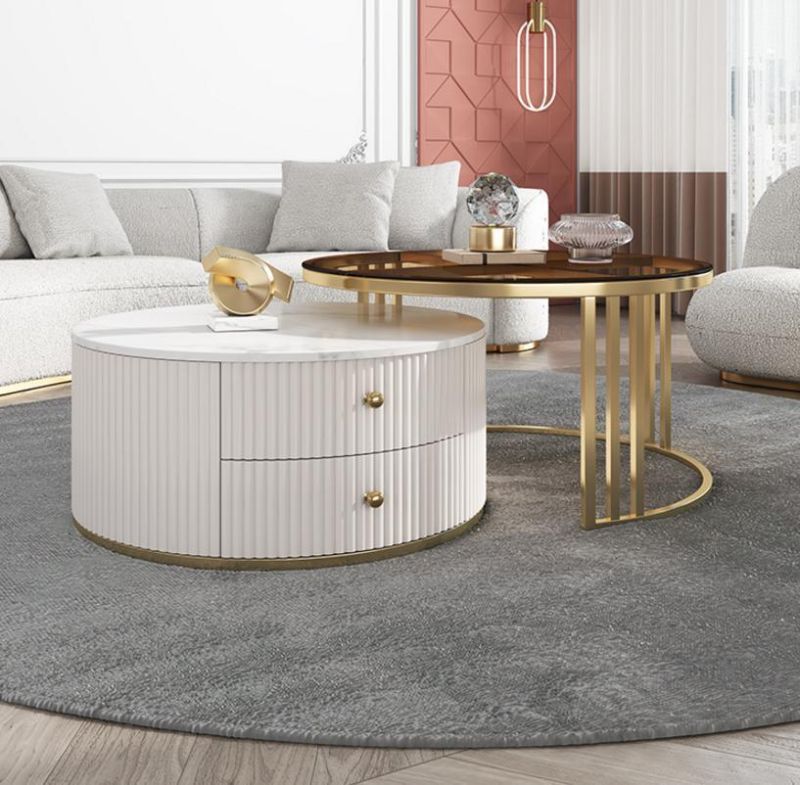 Home Furniture Round Center Table Marble Coffee Tables Modern Luxury Coffee Table for Living Room