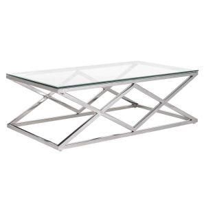 Modern Design Luxury Stainless Steel Glass Gold Living Room Diamond Coffee Table