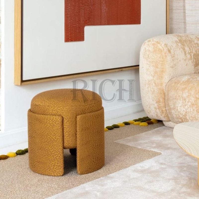 Circle Vanity Make up Stool MID Century Modern Footstool Cover Round Stools Modern Sofa Stool Ottoman