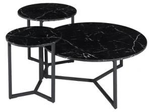 Hot Selling Promotional Elegant Design Metal MDF Round Side Tables Coffee Table for Living Room Furniture