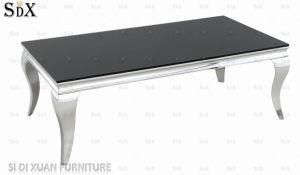 Modern Living Room Furniture Glass Tables Metal Stainless Steel Coffee Tea Table