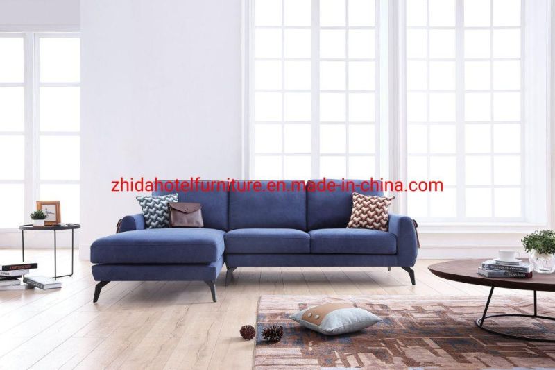Modern Metal Leg Fabric Pocket Bag Hotel Home Fabric Sofa