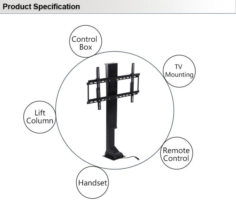 Motorized TV Mount Lift for 32 Inches to 70 Inches TV Height Adjustable up to 63 Inches Automatic TV Lift with Remote Controller