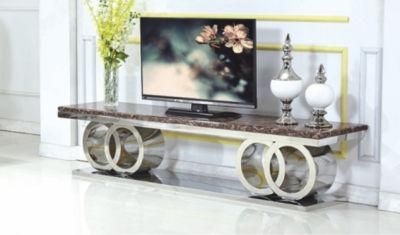 Classic Circle Design TV Stand with Marble Top