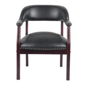 Vinyl Upholstered Stacking Chair for Living Room with Wooden Frame