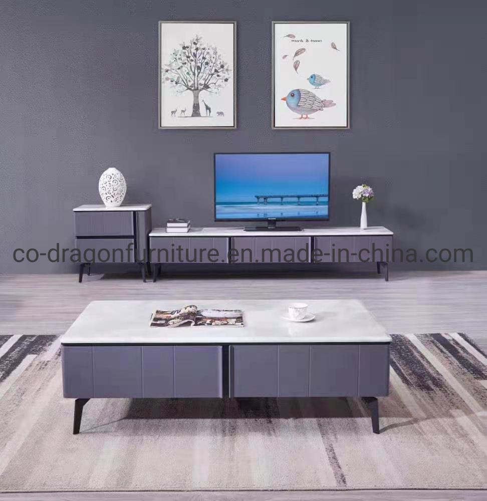 Modern Wooden Marble Top Coffee Table for Living Room Furniture