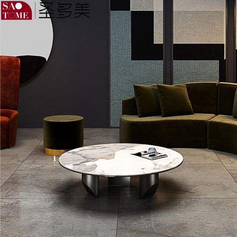 Slate Top and Metal Feet Coffee Table for Living Room