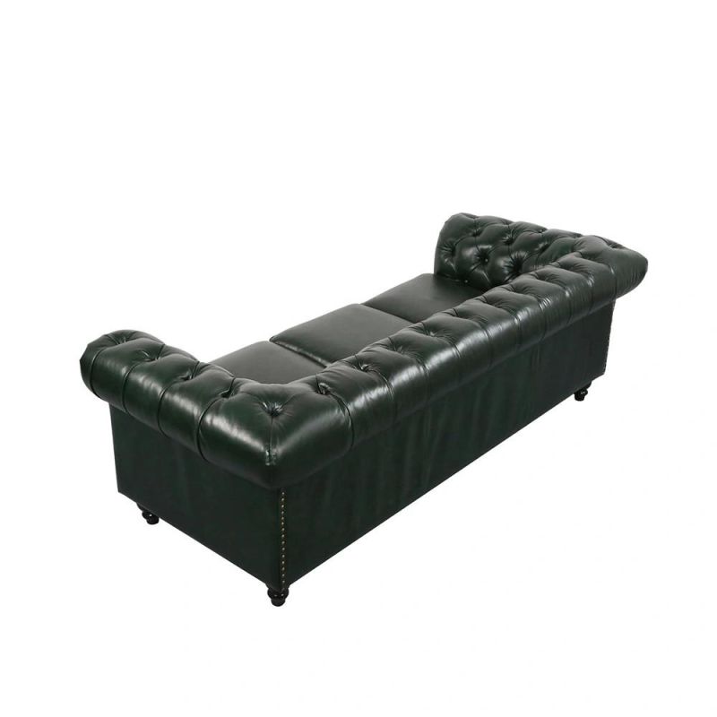 Living Room Furniture 3 Seat Genuine Leather Sofa