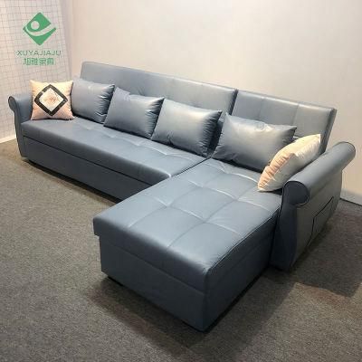 L Shape Sofa Set Custom Made Storage Adjustable Folding Sofa