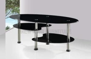 Hotel Bedroom Center Table Tea Table with Three Black Glass Top (NK-CTB014)