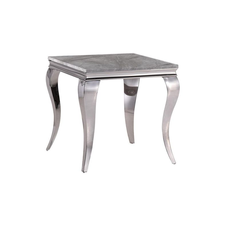 Modern Marble Top Bedside Tables for Living Room Furniture Luxury Stainless Steel Sofa Side Table