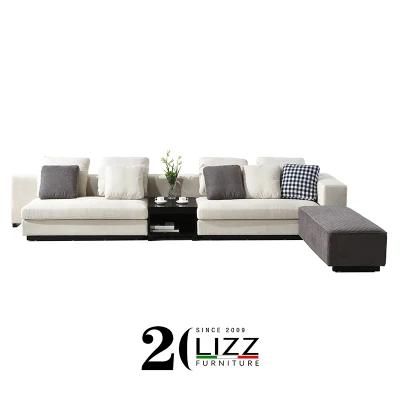 New Modern Design Living Room Furniture Set Leisure Velvet Fabric Corner Sofa