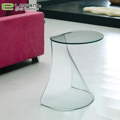 Mushroom Shape Glass Side Table